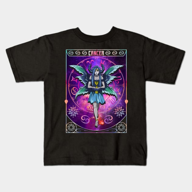 Horoscope: Cancer Fairy Kids T-Shirt by EPDesignStudio